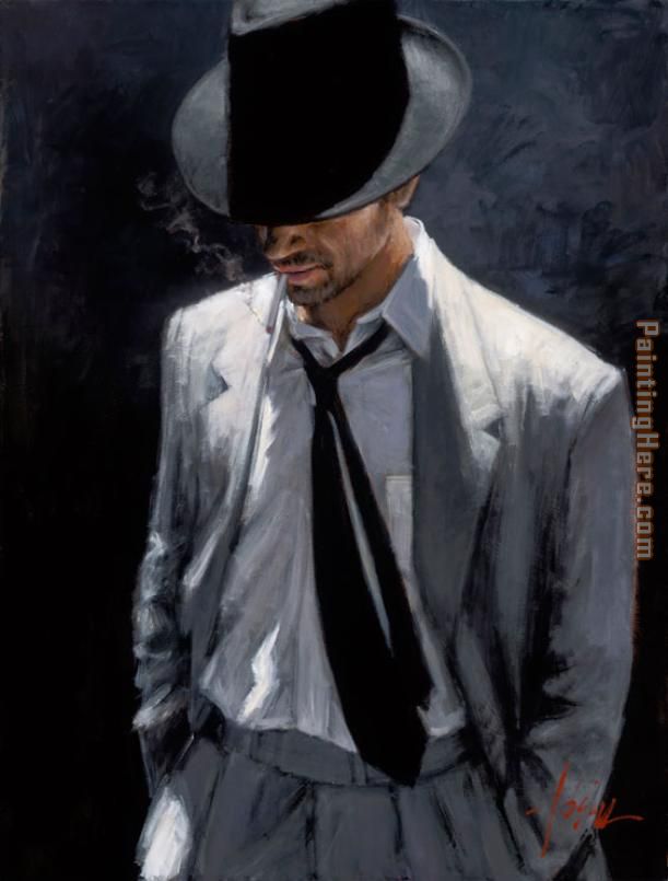 MAN IN WHITE SUIT IV painting - Fabian Perez MAN IN WHITE SUIT IV art painting